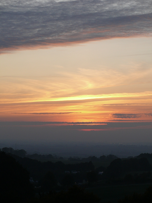 Sunset viewed from Aborrebjerget on Møn