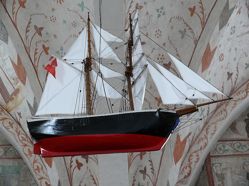 The Church ship inside Keldby Church, Møn, Denmark