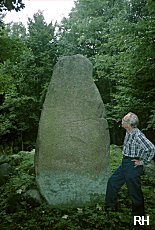 Marienborgs fake long barrow and the gigantic bautastone.